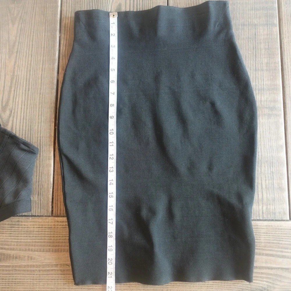 Y2K Womens Skirt Crop Top Set Medium Black‎ Bandage Bra Clubwear Party Going Out